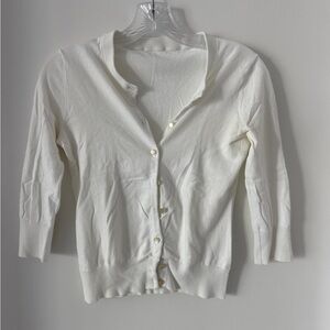 J. Crew Women's White Cardigan Sweater